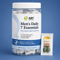 Comprimés de multivitamines et multiminéraux probiotiques haute concentration pour hommes, marque privée OEM, à prendre un par jour, en sachet