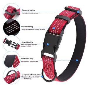 's Nieuwe reflecterende comfortabele nylon halsband voor middelgrote en grote honden die 's nachts wandelen - Product Image 4