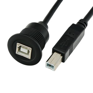 <b>Usb</b> 2.0 Male To Female Extension <b>Cable</b> Black Copper Wire 5V <b>Printer</b> Car Mount Panel Waterproof Round Head Connector - Product Image 3