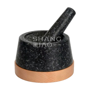 Juego de Molinillo de Hierbas y Triturador de Pastillas, Molcajete Resistente para <span class=keywords><strong>Guacamole</strong></span>, Mortero y Maja de Granito - Product Image 1