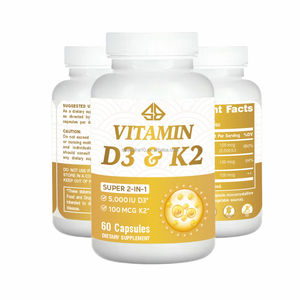 Suplemento Dietético de Vitamina D3 y K2 para Adultos, 60 Cápsulas, No Apto para Recién Nacidos ni Mujeres Embarazadas - Product Image 1