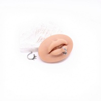 Anneau de lèvre Zoryn Punk en forme de croissant épineux - Acier inoxydable 316L de qualité chirurgicale, pierre naturelle, étanche, unisexe, piercing animalier, cadeau