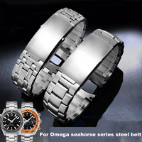 Bracelet de montre en acier inoxydable massif de 20 mm pour hommes, bracelet en métal à extrémités courbées pour Omeg PLANET OCEAN 007/SEAMASTER/300/600