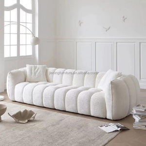 قماش مخملي حديث فاخر ، أبيض مضغوط ، مع ملء الإسفنج لأثاث المنزل أو مراكز التسوق - Product Image 4