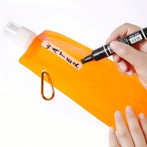Outdoor Camping Climbing Reusable Folding Beverage Container <b>Plastic</b> Water Bag Foldable Drinking Bottles Carabiner Eco-friendly - Product Image 5