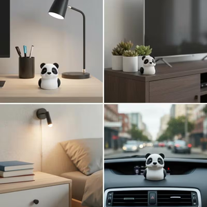 Ornements mignons en forme de panda et de canard imprimés en 3D, accessoires de collection charmants, décorations de table – Statues d'animaux en plastique durable - Product Image 4