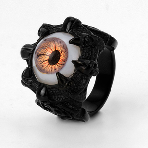 Bague en acier inoxydable 316 avec griffe d'œil de démon gothique pour homme, en métal noir avec texture d'œil 3D, design audacieux, sombre et rébelliant - Product Image 1