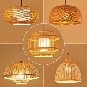 Lámpara Colgante de Diseño Moderno, Hecha a Mano con Ratán, Lámpara de Interior de Madera, Lámparas de Techo y Colgantes JR221215, Lámpara Colgante de Bambú - Product Image 5