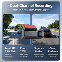 Caméra de tableau de bord avant et arrière 4K 3840 x 2160P avec écran MIPI, avertissement d'assistance au changement de voie ACC et avertissement de zone aveugle arrière