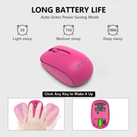 Mouse Nirkabel AIKUN MX36 Ungu, Klik Tanpa Suara, Penerima USB, Tidur Otomatis, Mouse Komputer Portabel