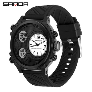 Reloj de Pulsera Digital Multifuncional Versátil Sanda 3002, Luminoso, con Alarma, Resistente al Agua y a los Golpes - Product Image 1