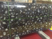 Dalles d'onyx et d'agate semi-précieuses populaires rétroéclairées par LED pour revêtement mural et de table avec éclairage intégré