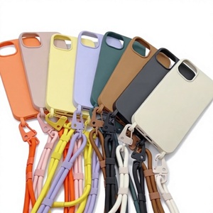 Custodia in silicone opaco antiurto con tracolla a laccetto da 160 cm per <span class=keywords><strong>iPhone</strong></span> 17 16 15 <span class=keywords><strong>Pro</strong></span> Max 14 13 12 <span class=keywords><strong>11</strong></span>, personalizzabile con logo - Product Image 1