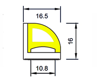 Bande néon LED en silicone en forme de secteur 16*16mm pour mur d'angle
