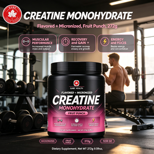Creatina Monohidrato en Polvo de Marca Privada OEM, Saborizado, Micronizado, con Sabor a Ponche de Frutas, 272 g, 9.59 oz, Rendimiento Muscular para Atletas de Gimnasio - Product Image 1