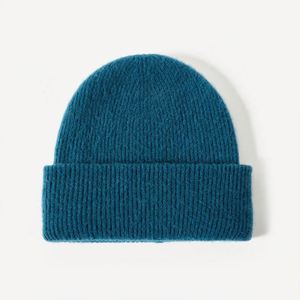 Vente en gros en stock, bonnet en cachemire uni tricoté, couleur unie, avec logo personnalisé, 100% laine, bonnet d'hiver - Product Image 3