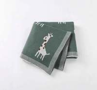 Housse de couette bébé en jacquard tricoté motif girafe de dessin animé, nouvelle collection, très populaire, pour poussette et lit
