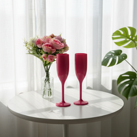 Verres à vin en plastique, gobelets en acrylique, flûtes à toast incassables et réutilisables, pour mariage et fête