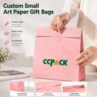 Sacs cadeaux en papier artistique personnalisés de petite taille avec autocollants Ccpack, écologiques, multicolores, macaron, DIY, boutique, artisanat, emballage de bijoux