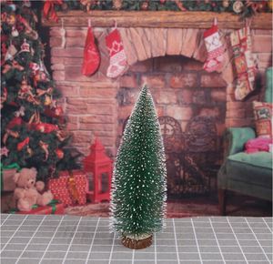 Miniature Small Pine Mini Christmas Sisal <b>Bottle</b> <b>Brush</b> Tree With Wooden Bases for Xmas Party Holiday - Product Image 3