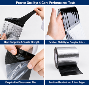 Bande d'étanchéité auto-adhésive en asphalte imperméable avec surface en feuille d'aluminium pour toiture de hangar résidentiel, caravane et tôle ondulée - Product Image 3