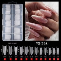 Vente en gros Style français doux Gel cercueil carré Stiletto XL demi-couverture naturel faux ongles pour doigt X ongles conseils
