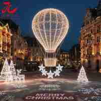 Ballon lumineux géant de Noël 3D en forme de montgolfière pour événements commerciaux en extérieur
