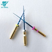 Limas Endodónticas Rotatorias Flexibles de NITI Azules Activadas por Calor Eléctrico, Sistema de Lima Única, Aprobadas por ISO, Enchufe Universal, 6 Piezas