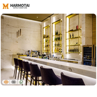 Ensemble de chaises et de tables de bar en bois pour salle à manger d'hôtel moderne, meubles de restaurant en gros