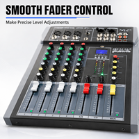 ET-40SUSB Mini table de mixage audio 4 canaux Bluetooth USB MP3 avec égaliseur 3 bandes et alimentation fantôme 48V pour l'enregistrement à domicile, le streaming en direct et les podcasts