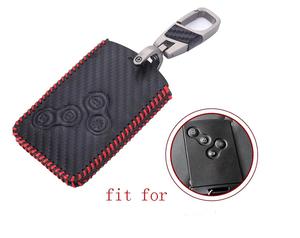 4 boutons En Fiber De Carbone En Cuir De Style De Voiture-Style Étui Protecteur Pour <span class=keywords><strong>Renault</strong></span> Clio Logan Megane 2 3 Koleos Scenic Carte - Product Image 2