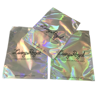 Pochette en plastique personnalisé métallisé arc-en-ciel brillant scellable expédition enveloppe pour petite entreprise Mylar sac en plastique holographique