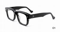 Monture optique carrée en acétate épais de haute qualité 2026, style vintage, design italien