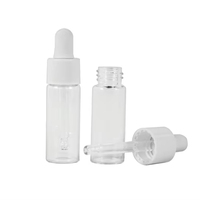 Flacon en verre vide de 5 ml avec compte-gouttes en plastique blanc pour huile essentielle et sérum de soin de la peau