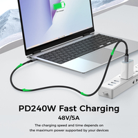 Cable de Carga Rápida UNIEAN Personalizado de 240W PD 3.1 USB 2.0 Tipo-C a Tipo-C con Trenzado de Silicona