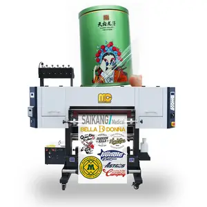 Mesin cetak stiker film A/B pernis printer dtf uv 70cm untuk pencetak label kristal papan kaca kayu