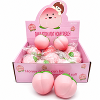 Jouet Squishy Pêche en PU 8cm, à Remontée Lente, Fruit Réaliste à Presser, Anti-Stress Sensoriel, Jouet Fidget Unisexe 14+ en Sachet OPP, Vente en Gros