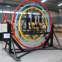 Machine de jeu d'extérieur colorée pour parc, anneau spatial d'entraînement d'astronaute à rotation à 360 degrés