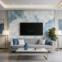 Panneau mural et plaque décorative en marbre alternatif pour hall intérieur, feuille de marbre PVC avec revêtement UV