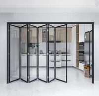 Porte pliante multi-chambres en verre trempé double, isolation acoustique et énergétique pour villa résidentielle