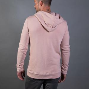 Sweat à capuche rose personnalisé pour homme, coupe ajustée, fermeture éclair, en molleton bouclette 60/40 mélange coton, vêtements de détente de luxe unisexe - Product Image 3