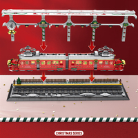 Reobrix Moc Bricks Modelo 66034, 2822 Piezas, Estación de Tren Navideña con Luz LED, Rompecabezas, Juguetes, Regalos para Niños y Niñas, Juegos de Bloques de Construcción