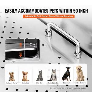 Bañeras Grandes de Acero Inoxidable PetFit de 50 Pulgadas para Salón de Aseo de Mascotas Bañera para Aseo de Perros con Puerta y <span class=keywords><strong>Escaleras</strong></span> a la Derecha o Izquierda - Product Image 4