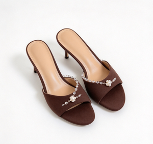 Chaussures d'été pour femmes à talons carrés en PU mat, à bout fermé, à enfiler, avec bride arrière, talon compensé en caoutchouc de 5 cm - Product Image 5