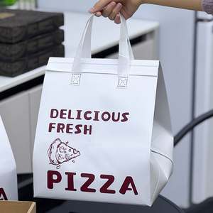Sac isotherme personnalisé en non-tissé et feuille d'aluminium pour la livraison de boissons froides et chaudes, pizzas et plats à emporter – Sac fourre-tout pour emballage alimentaire - Product Image 3