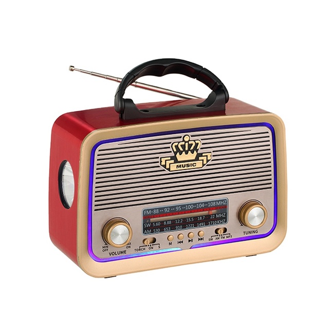 Wireless Bt Speaker Multifunction Outdoor Radio Classic Wooden Radios Remote Portable Retro Radio