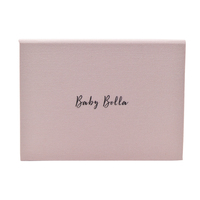 Personalized Pink Recyclable Stamping Kraft Paper Rigid Boxes Wedding Keepsake for 4x6 5x7 A4 8X10 Inch Square Shape with Ribbon