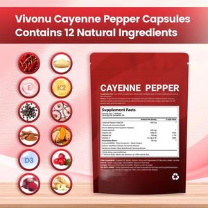 Capsule Morbide di Peperoncino Cayenne, 240 Pezzi, Supporto per Vene, Cuore e Vasi Sanguigni, con D3, K2, Semi d'Uva, Biancospino, Barbabietola - Product Image 4