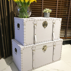 Hộp Đựng Đồ Bằng Da Lớn Màu Trắng, Hộp Đựng Đồ Trang Trí Có Khóa Kim Loại - Product Image 3