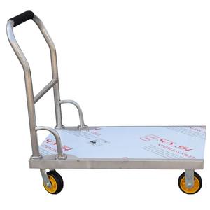 फोल्डेबल 2 टियर स्टेनलेस स्टील सेवा ट्रॉली कार्यालय होटल खानपान खाद्य पेय - Product Image 1